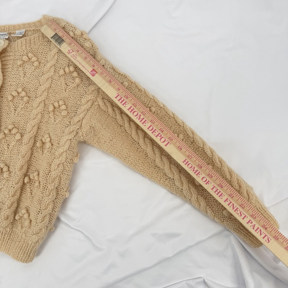 VTG Liz Claiborne Sz M 80s Collection Cardigan Mohair Handknit Sweater Bobbles - Picture 6 of 7
